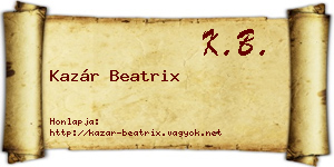 Kazár Beatrix névjegykártya