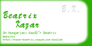 beatrix kazar business card